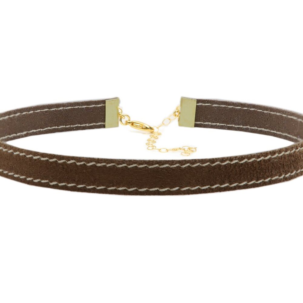 Brown Choker Adjustable Garment Lace Chokers  (#14)